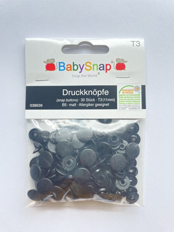 BabySnap T3 Druckknöpfe schwarz matt